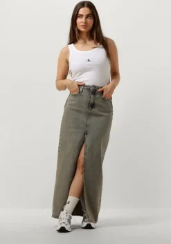 CALVIN KLEIN e maxirok front split maxi denim skirt>DAMES Rokken