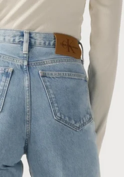 lichtblauwe calvin klein straight leg jeans high rise straight