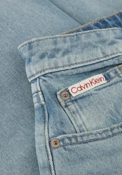 lichtblauwe calvin klein wide jeans high rise straight lt cape