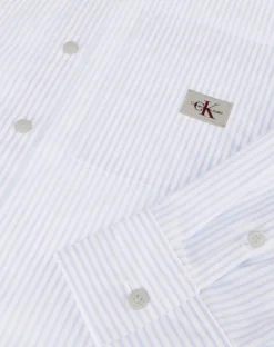 lichtblauwe calvin klein blouses woven label relaxed shirt