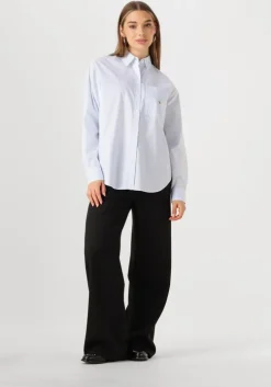 lichtblauwe calvin klein blouses woven label relaxed shirt
