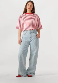 lichtblauwe catwalk junkie wide jeans jeans loose with textured fabric