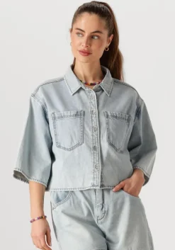 lichtblauwe circle of trust blouses mae denim blouse