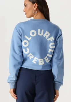 lichtblauwe colourful rebel sweater logo circle relaxed sweat