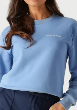 lichtblauwe colourful rebel sweater logo circle relaxed sweat
