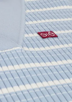 lichtblauwe esmé studios midi jurk aura polo dress knit