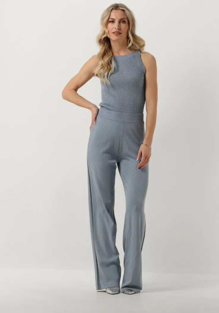 lichtblauwe est'seven wijde broek celeste trouser