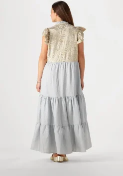 lichtblauwe greek archaic kori maxi jurk 231097