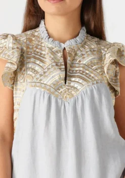 lichtblauwe greek archaic kori maxi jurk 231097