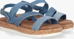 lichtblauwe lazamani platte sandalen la75013