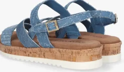 lichtblauwe lazamani platte sandalen la75013