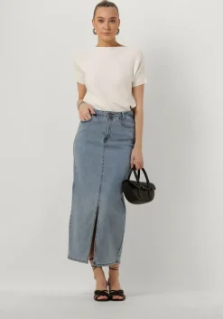 lichtblauwe my essential wardrobe midirok laramw 115 skirt