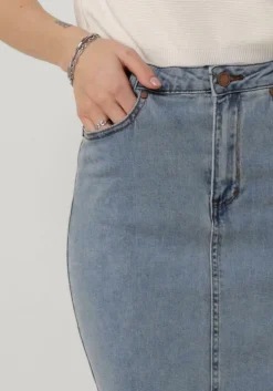 lichtblauwe my essential wardrobe midirok laramw 115 skirt