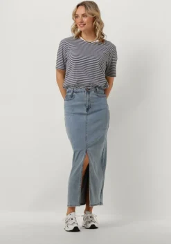 lichtblauwe my essential wardrobe midirok laramw 115 skirt
