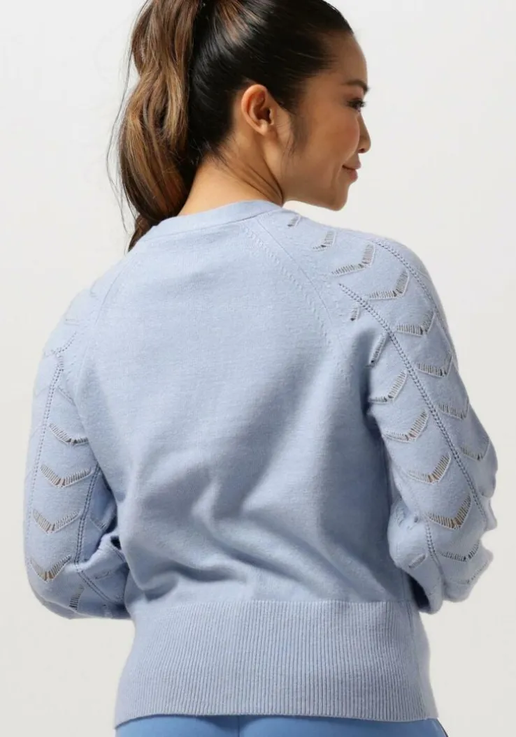 lichtblauwe object vest objeva l/s knit cardigan