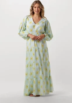 lichtblauwe omoda atelier maxi jurk x kae
