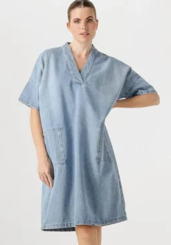 lichtblauwe penn & ink mini jurk dress