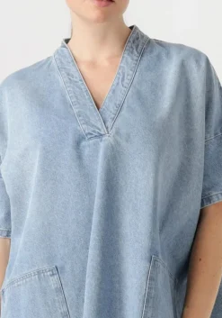 lichtblauwe penn & ink mini jurk dress