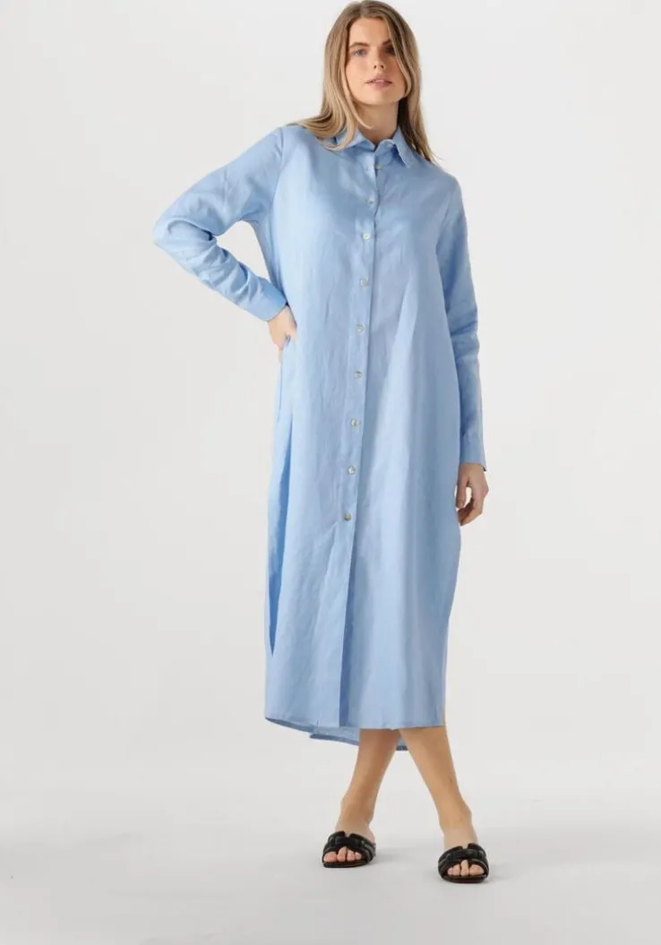 lichtblauwe resort finest maxi jurk shirt dress