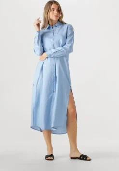 lichtblauwe resort finest maxi jurk shirt dress