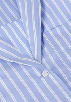 lichtblauwe rouge edit blouses roushona 2/4 resort collar shirt