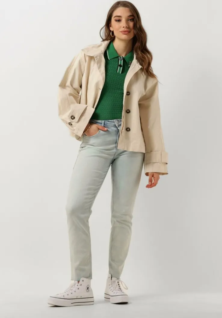 lichtblauwe scotch & soda slim fit jeans high five high rise slim jeans - blauw mirage