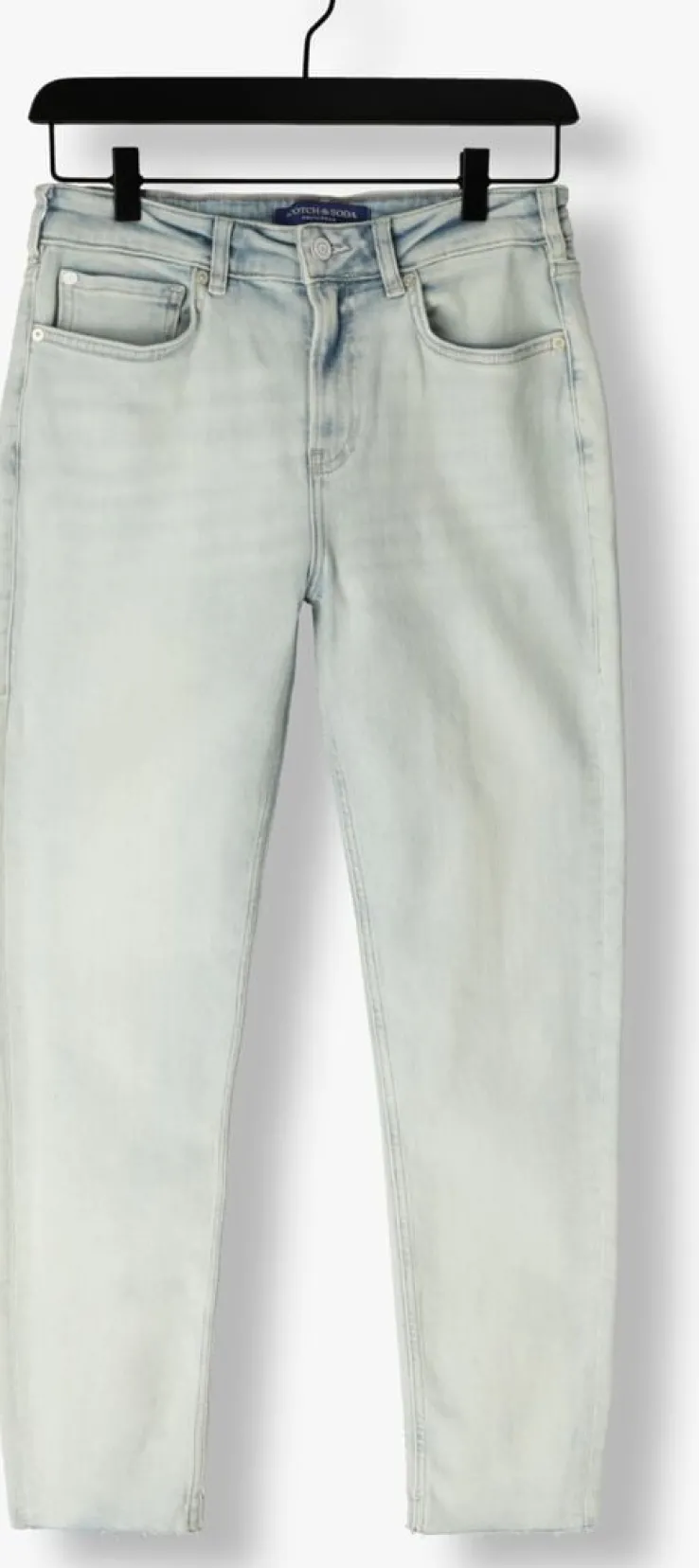 lichtblauwe scotch & soda slim fit jeans high five high rise slim jeans - blauw mirage