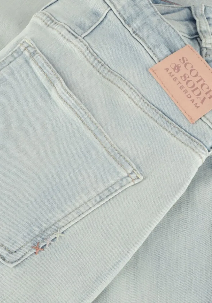 lichtblauwe scotch & soda slim fit jeans high five high rise slim jeans - blauw mirage