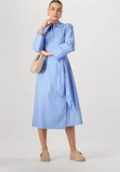 lichtblauwe selected femme midi jurk slfaviana ls midi wrap dress