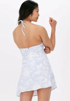 lichtblauwe tommy jeans mini jurk tjw aop mini dress