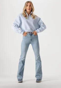 lichtblauwe tommy jeans trui tjw bxy crp badge 1/4zip