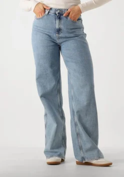 lichtblauwe tommy jeans wide jeans claire hr wd ai4116