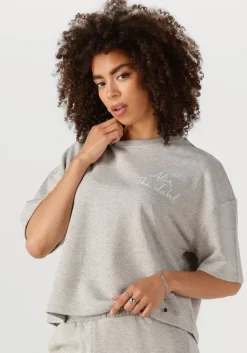 ALIX THE LABEL lichtgrijze t-shirt ladies knitted sweat t-shirt>DAMES Co-Ord Sets|Tops & T-Shirts