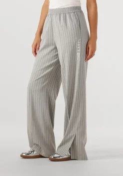 ALIX THE LABEL lichtgrijze wijde broek ladies woven pinstripe pants>DAMES Co-Ord Sets|Broeken