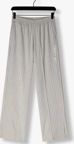 ALIX THE LABEL lichtgrijze wijde broek ladies woven pinstripe pants><noscript><img width=