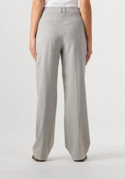 lichtgrijze alix the label pantalon ladies woven foil stripe pants