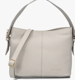 FRED DE LA BRETONIERE lichtgrijze handtas lindi bucket bag grain leather>DAMES Handtassen