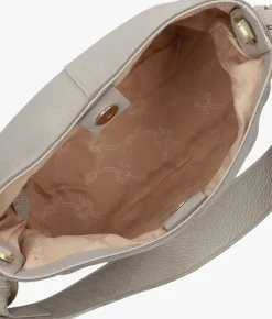 FRED DE LA BRETONIERE lichtgrijze handtas lindi bucket bag grain leather><noscript><img width=