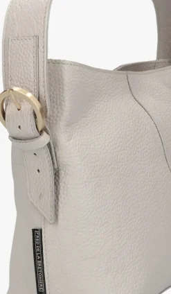 FRED DE LA BRETONIERE lichtgrijze handtas lindi bucket bag grain leather><noscript><img width=