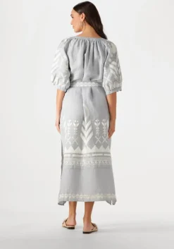 GREEK ARCHAIC KORI lichtgrijze maxi jurk 230654><noscript><img width=