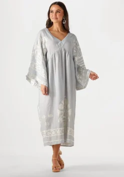 lichtgrijze greek archaic kori maxi jurk 430582