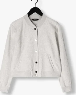 JANSEN AMSTERDAM lichtgrijze jack goldie jasje hvm 274 bomber long sleeve><noscript><img width=