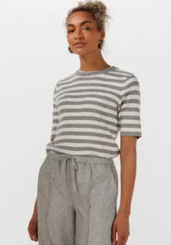 OBJECT lichtgrijze t-shirt objester s/s new knit pullover>DAMES Tops & T-Shirts