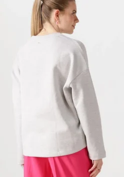 POM AMSTERDAM lichtgrijze trui floral grey melange><noscript><img width=