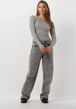 ROSEMUNDE lichtgrijze top babette silk t-shirt lace>DAMES Tops & T-Shirts