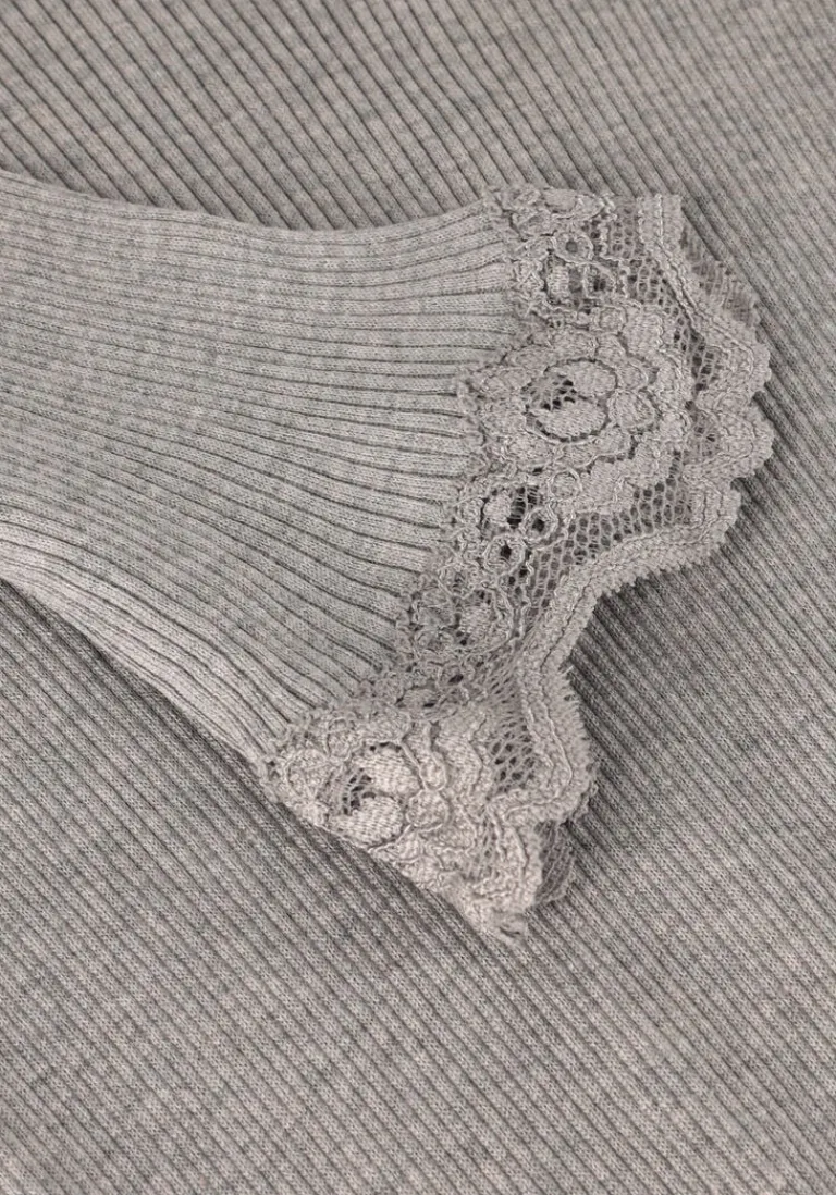 ROSEMUNDE lichtgrijze top babette silk t-shirt lace>DAMES Tops & T-Shirts