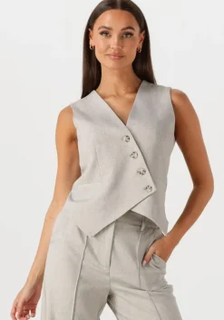 Y.A.S. lichtgrijze gilet yasbri waistcoat>DAMES Co-Ord Sets|Gilets