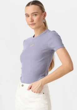 CALVIN KLEIN t-shirt washed woven label rib fit tee>DAMES Tops & T-Shirts