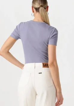 CALVIN KLEIN t-shirt washed woven label rib fit tee><noscript><img width=