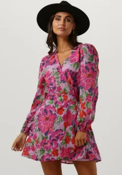 ALIX THE LABEL mini jurk ladies woven painted flower broderie dress>DAMES Jurken